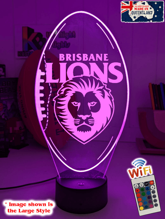 Brisbane Lions Australian Football 3D LED Night Light - KustomboxNight Lights & Ambient LightingKustomboxStandard Size - No Name