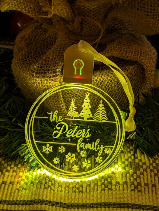 Family Name Christmas Tree Personalised Bauble Light Decoration - KustomboxNight Lights & Ambient LightingKustomboxBauble - Standard Size