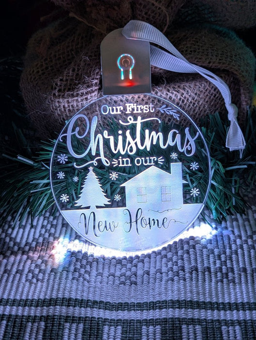 First Christmas in Our New Home Tree Bauble 3d LED Light Decoration - KustomboxNight Lights & Ambient LightingKustomboxBauble - Standard Size