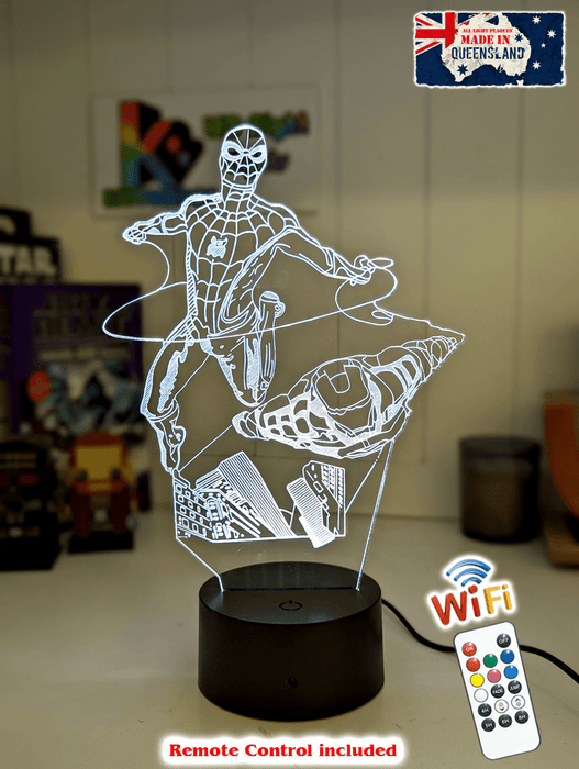 IRON MAN & SPIDERMAN 3D LED Night Light Lamp - KustomboxNight Lights & Ambient LightingKustomboxStandard Size