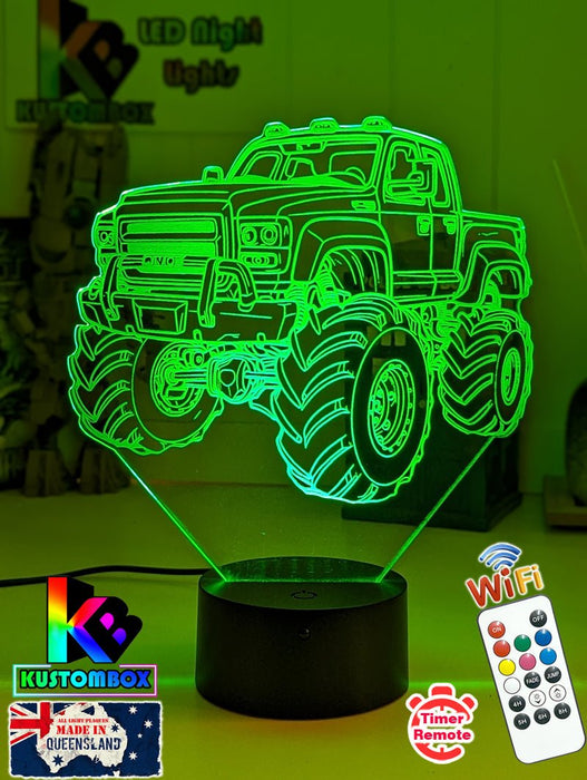 Monster Truck Big Dirt Personalised Name 3D LED Night Light Lamp - KustomboxNight Lights & Ambient LightingKustomboxStandard Size - No Name