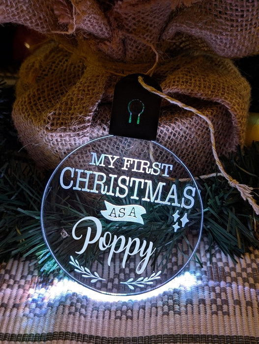 My First Christmas as a Poppy Personalised Bauble Light Decoration - KustomboxNight Lights & Ambient LightingKustomboxBauble - Standard Size