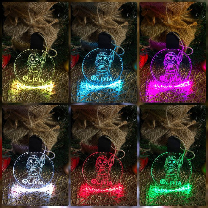 Personalised Moana 3D LED Light Christmas Bauble Decoration - KustomboxNight Lights & Ambient LightingKustomboxBauble - Standard