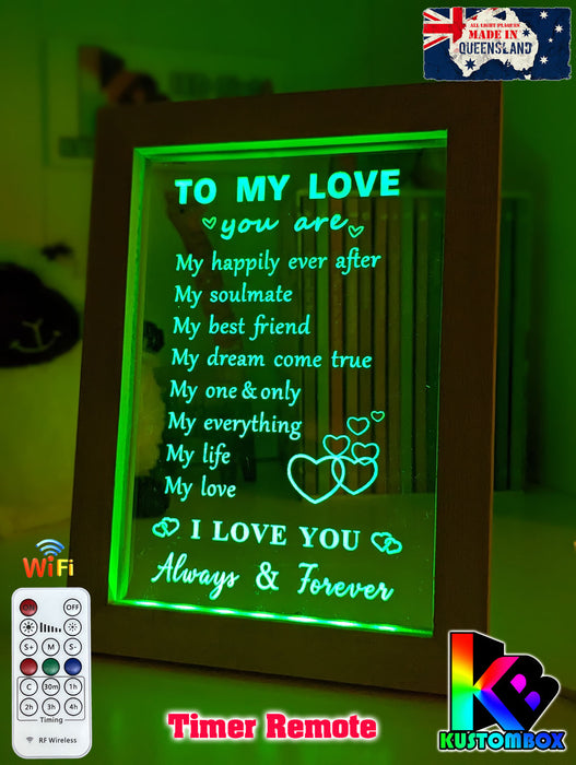 To My Love Always & Forever Quote 3D LED Night Light Lamp