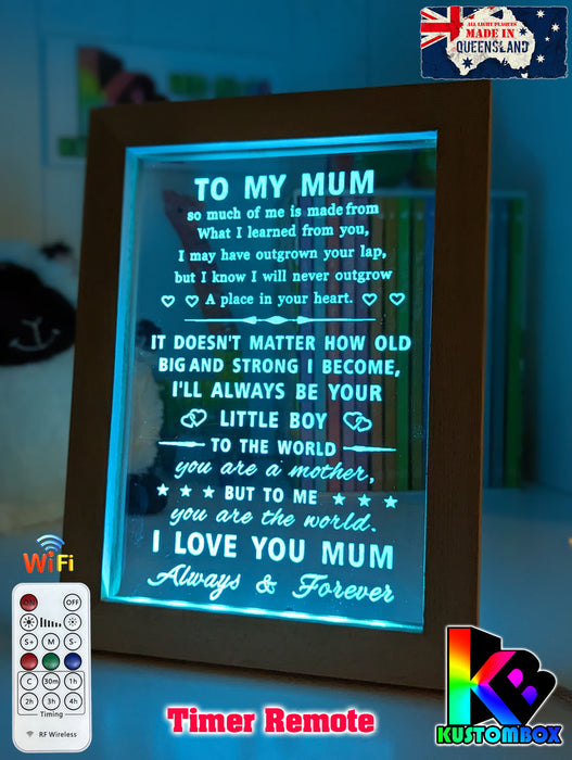 To My Mum I Love You Motivational Quote 3D LED Night Light