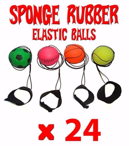 12 x SPONGE RUBBER HIGH BOUNCE RETURN BALL Wrist Strap Elastic String HOT - KustomboxToys & GamesKustomboxset of 24