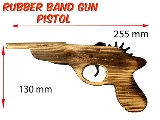 2 x Rubber Band Timber Pistol Gun Launcher Wooden Toy BRAND NEW - KustomboxToys & GamesKustomboxRifle