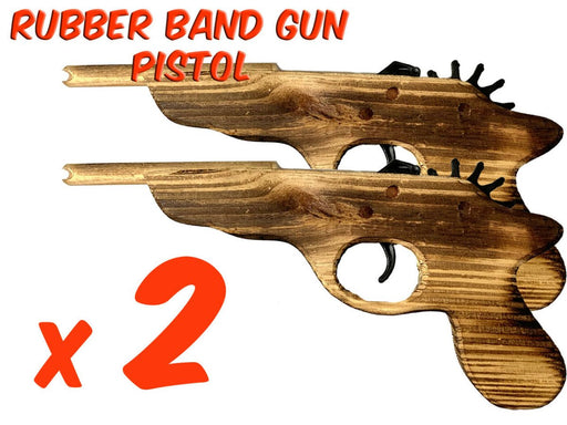 2 x Rubber Band Timber Pistol Gun Launcher Wooden Toy BRAND NEW - KustomboxToys & GamesKustomboxRifle