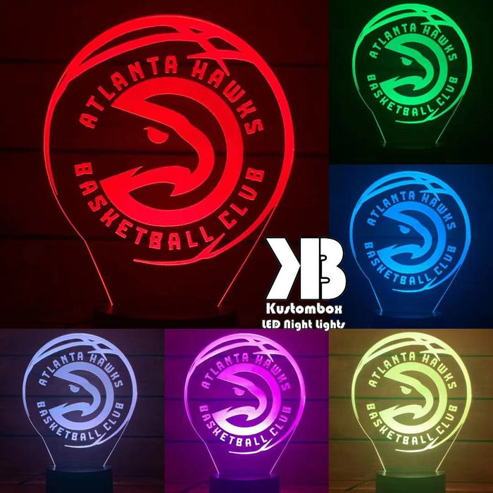 ALTANTA HAWKS NBA BASKETBALL LED Night Light-Kustombom Night Lights & Ambient Lighting