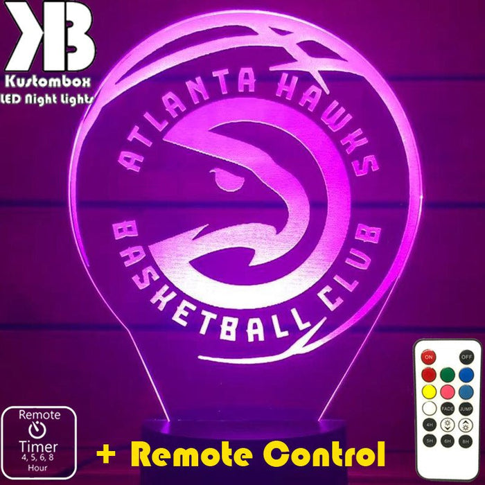 ALTANTA HAWKS NBA BASKETBALL LED Night Light-Kustombox Night Lights & Ambient Lighting