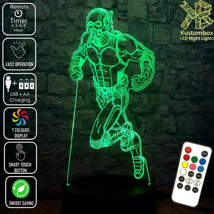 Antman Avengers Super Hero LED Night Light 7 Colours + Remote Control - Kustombox