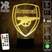 ARSENAL Football Club LED Night Light 7 Colours + Remote Control - Kustombox