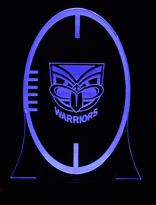 Auckland Warriors Rugby League Club 3D LED Night Light 7 Colours + Remote Control - Kustombox