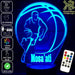 BASKETBALL PLAYER PERSONALISED NAME LED Night Light 7 Colours + Remote Control - Kustombox