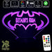 Batman Batarang Personalised Name - LED Night Light 7 Colours + Remote Control - Kustombox