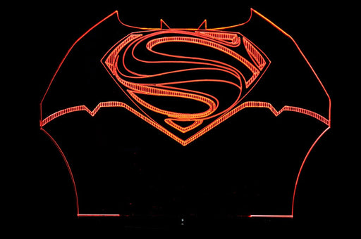 Batman VS Superman Personalised Name Light 3D LED Night Light 7 Colours + Remote Control - Kustombox