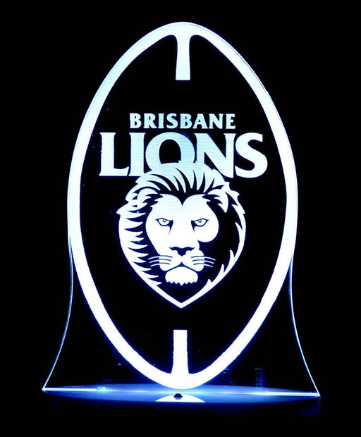 Brisbane Lions Football Club Australian Football - 3D LED Night Light 7 Colours + Remote Control - Kustombox