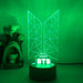 BTS Army Music Logo - LED Night Light 7 Colours + Remote Control - Kustombox