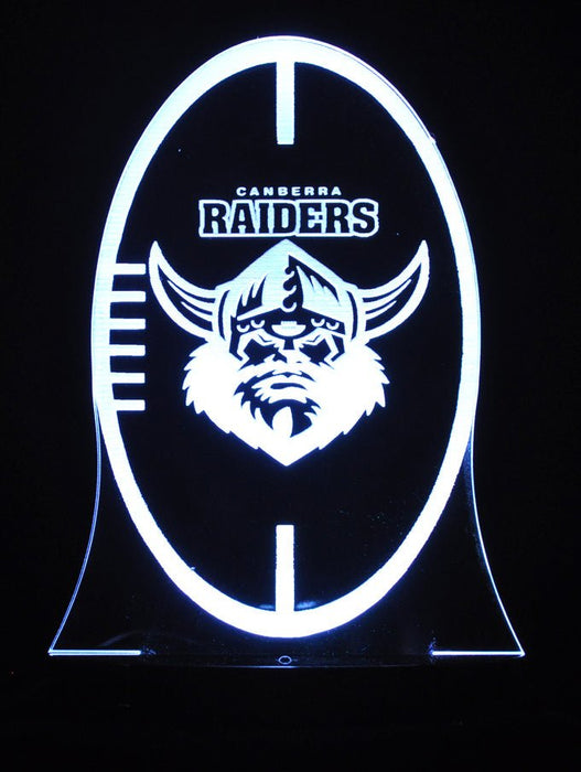Canberra Raiders Rugby League Club 3D LED Night Light 7 Colours + Remote Control - Kustombox NRL