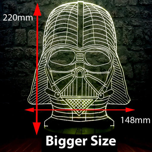 Darth Vader Star Wars Wire Mask Helmet - LED Night Light 7 Colours + Remote Control - Kustombox