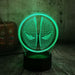 Deadpool Mask Logo Marvel Comics 3D - LED Night Light 7 Colours + Remote Control - Kustombox