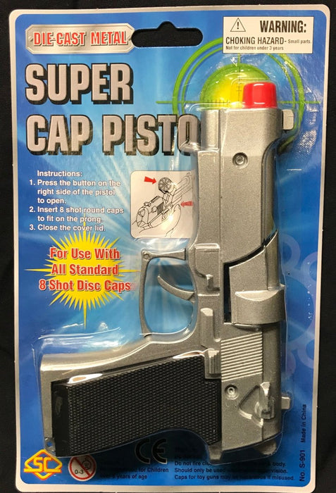 Die Cast Metal Revolver Cap Gun & 8 Ring Caps - Kustomboxtoy gun die castKustomboxCap Gun