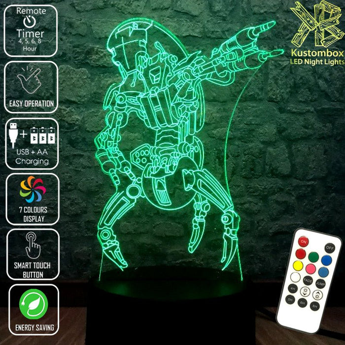 Droideka Imperial destroyer droid Star Wars - LED Night Light 7 Colours + Remote Control - Kustombox