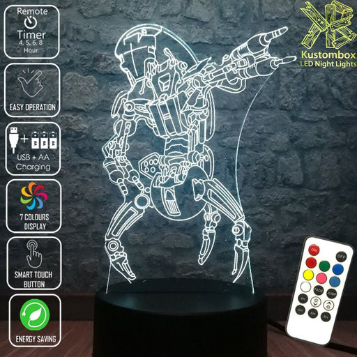 Droideka Imperial destroyer droid Star Wars - LED Night Light 7 Colours + Remote Control - Kustombox