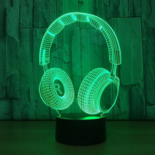 Earphones Wire Frame - 3D LED Night Light 7 Colours + Remote Control - Kustombox