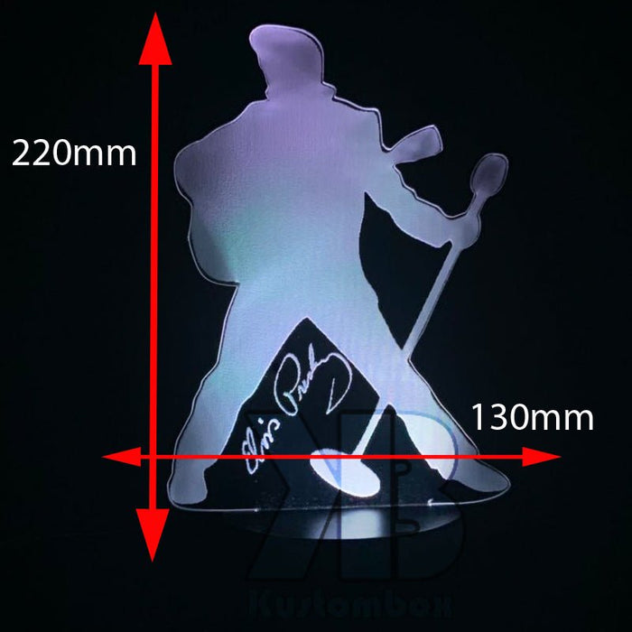 Elvis Presley The King - 3D LED Night Light 7 Colours + Remote Control - Kustombox music