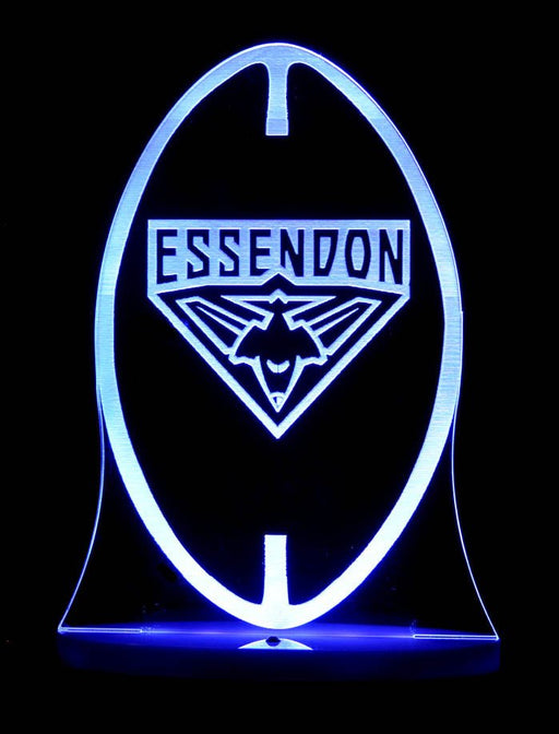 Essendon Bombers Football Club Australian Football - 3D LED Night Light 7 Colours + Remote Control - Kustombox AFL