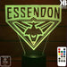 ESSENDON BOMBERS Football Club LED Night Light 7 Colours + Remote Control - Kustombox AFL