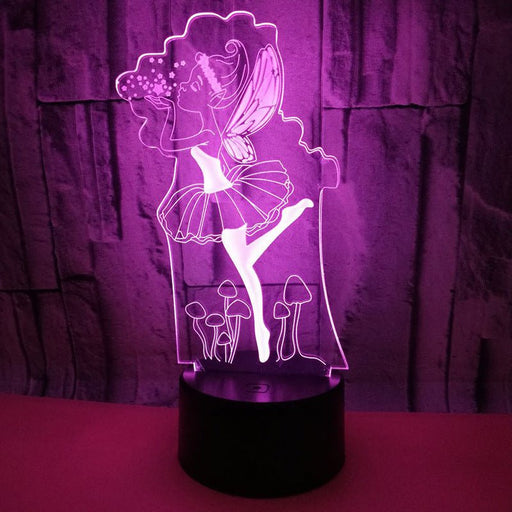 Fairy Princess mushrom garden - LED Night Light 7 Colours + Remote Control - Kustombox