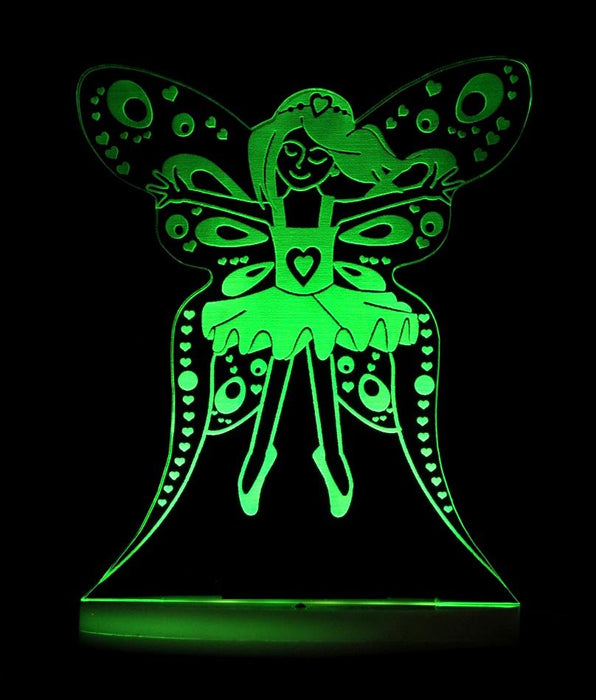 Fairy Princess Personalised Name - 3D LED Night Light 7 Colours + Remote Control - Kustombox