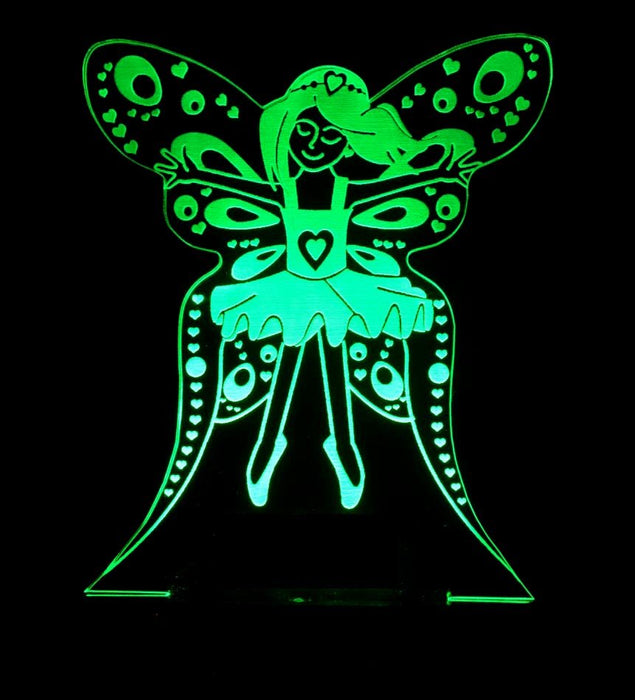 Fairy Princess Personalised Name - 3D LED Night Light 7 Colours + Remote Control - Kustombox