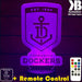 FREEMANTLE DOCKERS Football Club LED Night Light 7 Colours + Remote Control - Kustombox AFL