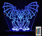 Gargoyle 3D LED Night Light 7 Colours + Remote Control - Kustombox