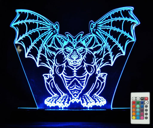 Gargoyle 3D LED Night Light 7 Colours + Remote Control - Kustombox