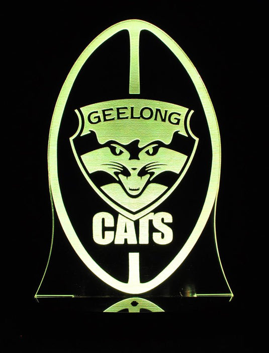 Geelong Cats Football Club Australian Football - 3D LED Night Light 7 Colours + Remote Control - Kustombox AFL