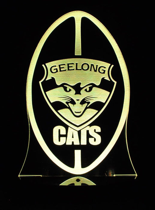 Geelong Cats Football Club Australian Football - 3D LED Night Light 7 Colours + Remote Control - Kustombox AFL