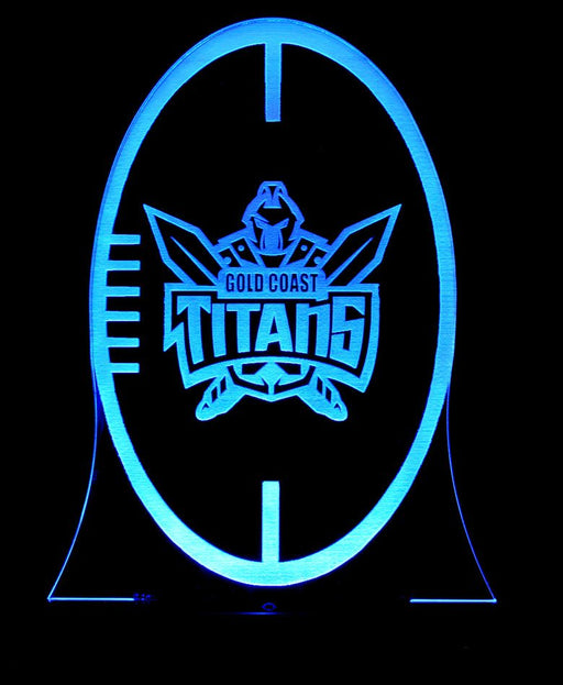 Gold Coast Titans Rugby League Club 3D LED Night Light 7 Colours + Remote Control - Kustombox NRL