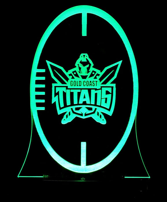 Gold Coast Titans Rugby League Club 3D LED Night Light 7 Colours + Remote Control - Kustombox NRL