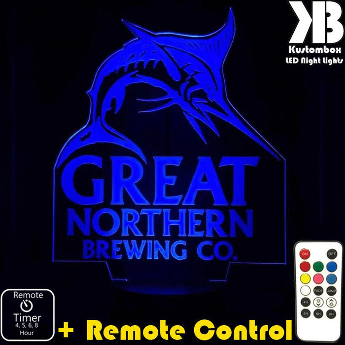 Great Northern Beer - LED Night Light 7 Colours + Remote Control - Kustombox