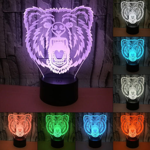 Grizzly Bear - LED Night Light 7 Colours + Remote Control - KustomboxNight Lights & Ambient LightingKustomboxStandard Size