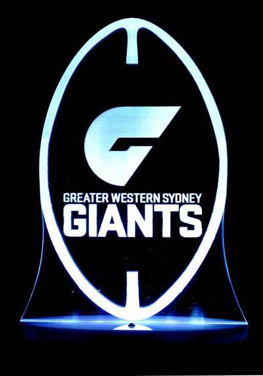 GWS Giants Football Club Australian Football - 3D LED Night Light 7 Colours + Remote Control - Kustombox AFL