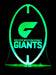 GWS Giants Football Club Australian Football - 3D LED Night Light 7 Colours + Remote Control - Kustombox AFL