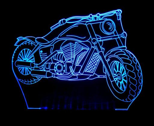 Harley Davidison Motorbike - 3D LED Night Light 7 Colours + Remote Control - Kustombox