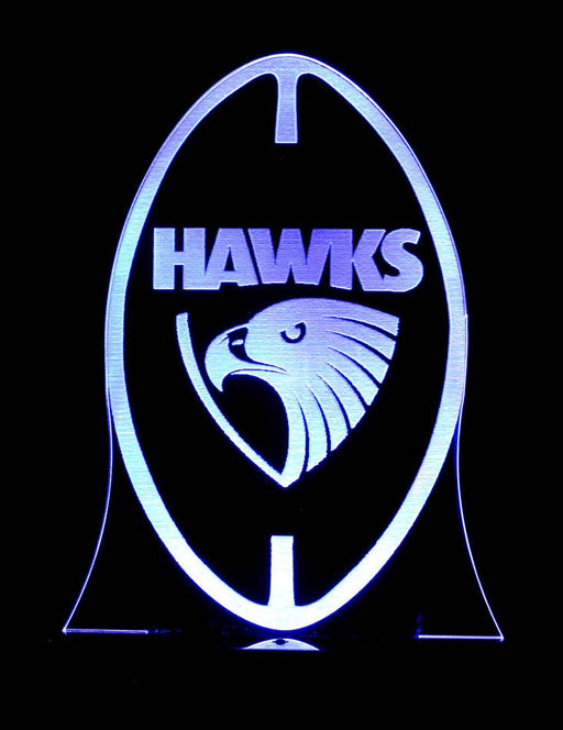Hawthorn Hawks Football Club Australian Football - 3D LED Night Light 7 Colours + Remote Control - Kustombox AFL