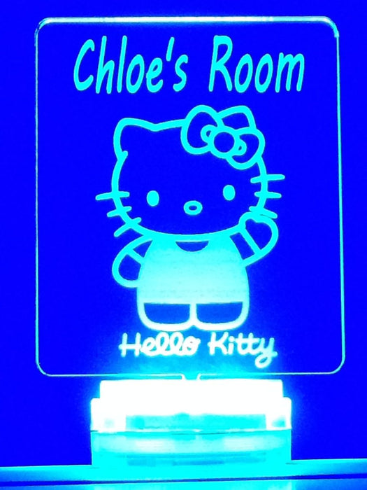 Hello Kitty Personalised Name 3D LED Night Light 7 Colours + Remote Control - Kustombox