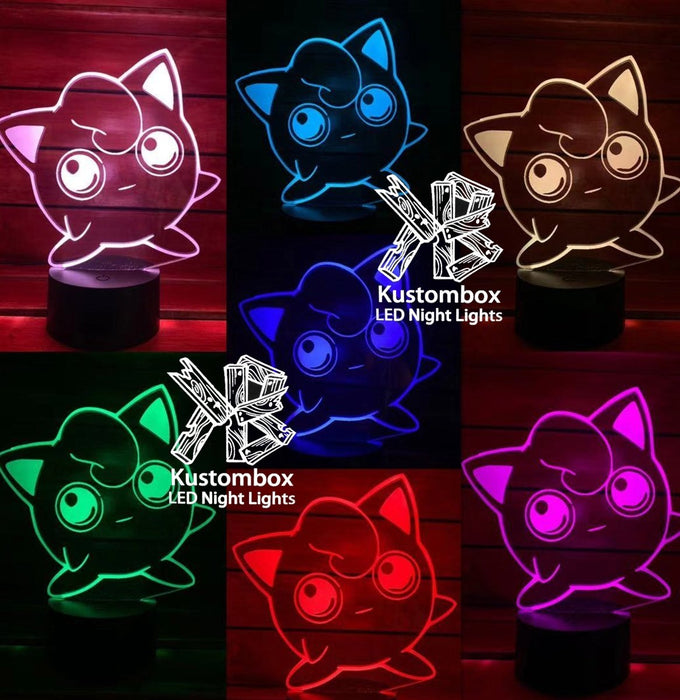 JigglyPuff Pokemon LED Night Light 7 Colours + Remote Control - Kustombox